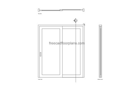 Sliding Door With Section - Free CAD Drawings Minotti Furniture, Pool Houses Plans, House Plans Design, Floor Plans House, Industrial Stairs, One Storey House, 2 Bedroom House Plans, Swimming Pool House, Courtyard House Plans