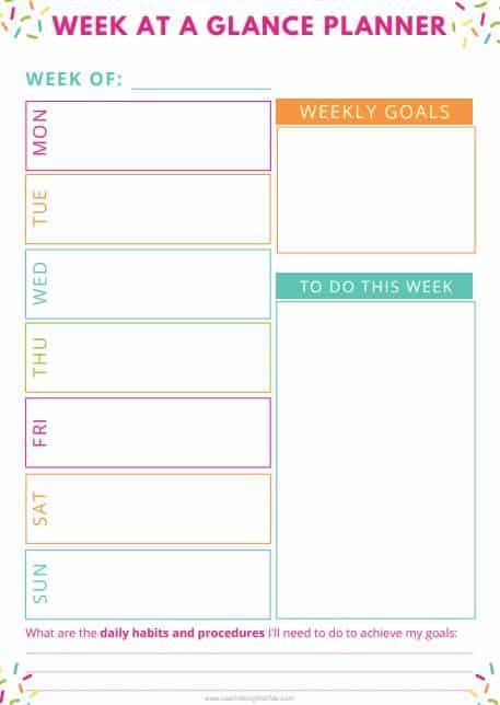 Organize your week with one of these 7 Super-helpful Week at a Glance Printable Templates [free]. If your week feels overwhelming...trying to remember everything... then perhaps a week at a glance planner like this will help put everything in perspective. Check it out today. (They're free!) #planner #printableplanner #weekataglanceplanner #weekataglancetemplate Week At A Glance Printable Free, Free Printable Weekly Planner Template, Week At A Glance Printable, Free Weekly Planner Templates, Free Weekly Planner, Weekly Planner Printable Templates, Weekly Planner Sheets, At A Glance Planner, Weekly Planner Free Printable