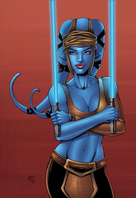 Ayala Secura, Star Wars Canvas Art, Aayla Secura, Star Wars Painting, Twi Lek, Blue Skin, Star Wars Sith, Star Wars Characters Pictures, Character Pictures