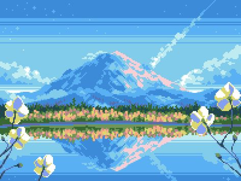 Pixel Scenery, Pixel Aesthetic, Pixelated Art, Nice Landscape, Pixel Wallpaper, Light Purple Wallpaper, Pixel Gif, Pixel Art Landscape, Pixel Art Background