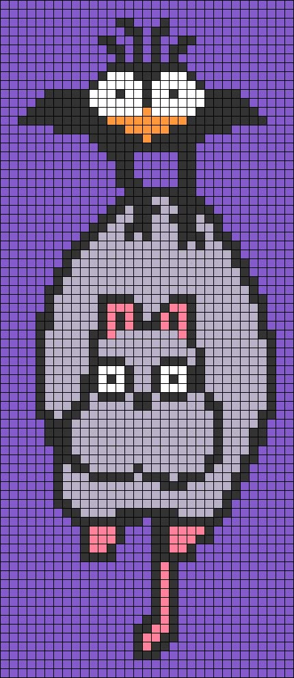 Alpha pattern #78910 | BraceletBook Alpha Patterns Crochet Studio Ghibli, Pixel Art Pattern Ghibli, Soot Sprite Alpha Pattern, Princess Mononoke Alpha Pattern, Pixel Studio Ghibli, Alpha Patterns Studio Ghibli, Over The Garden Wall Alpha Pattern, Studio Ghibli Knitting Patterns, Studio Ghibli Tapestry Crochet