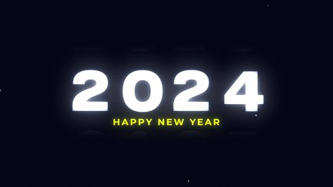 Happy New Year 2024 With Number Counting Rolling Animation On Black Background. Number Counting, Happy New Year 2024, Year 2024, The Happy, Black Background, Stock Video, Stock Footage, Black Backgrounds, Happy New