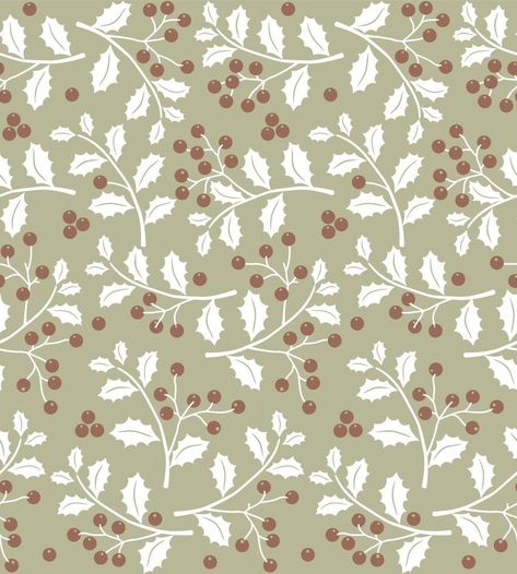 Seamless Pattern of Christmas Holly leafs and Berries - Christmas Vector Design Puzzle Purse, Holly Pattern, Christmas Leaves, Christmas Vector, Vector Infographic, Christmas Painting, Infographic Template, Holly Berry, Holly Leaf