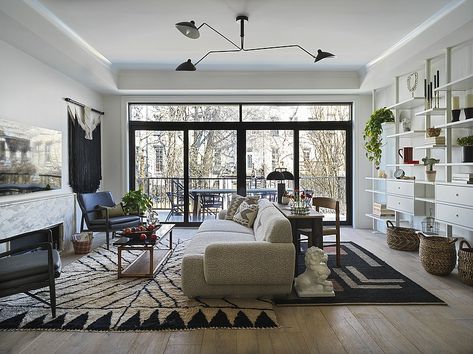 Living Room Workspace, Living Room New York, A Room With A View, Narrow Living Room, Room With A View, Living Room Decor Inspiration, Desk In Living Room, Northwest Arkansas, Living Room Loft