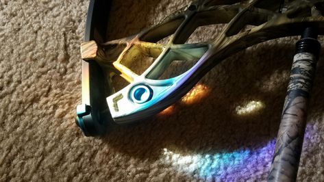 My Eva shockey bow with rainbow lighting on it . 💙 Eva Shockey Bow, Eva Shockey, Rainbow, Lighting