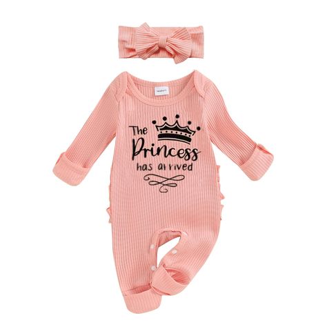 PRICES MAY VARY. 【High-quality material】: Newborn Baby girl clothes, newborn baby girl romper are made of 65% cotton and 35% polyester, skin-friendly fabric, friendly to children's skin, providing excellent comfort and durability. 【Features】:Cute Letter “Hello,I'm New Here”Hello World''Little Sister''The Princess Has Arrived'' Print Long Sleeve Romper Jumpsuit,Knitted Ribbed Onepiece,hi im new here newborn onesie,hi im new here baby girl outfit,newborn baby girl fall winter clothes,newborn comin Newborn Baby Girl Outfits Hospitals, Newborn Baby Clothes Girl, Newborn Outfit Girl, Baby Hospital Outfit, Newborn Coming Home Outfit, Clothes Spring, Newborn Clothes