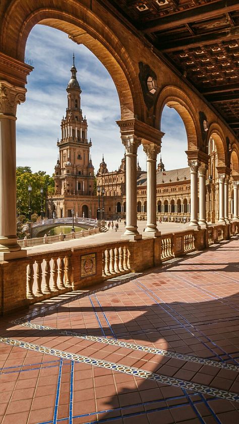 Spain Seville, Andalusia Aesthetic, Spain Palace, Seville Photography, Plaza De Espana Seville Photoshoot, Sevilla Aesthetic, Sevilla Spain Aesthetic, Sevilla Architecture, Spain Cathedral