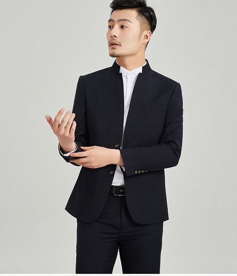 Smarter Shopping, Better Living! Aliexpress.com Chinese Suit, Male Office, Men's Business Casual, Suits Men Business, Chinese Collar, Designer Suits For Men, Chinese Wedding, Business Casual Men