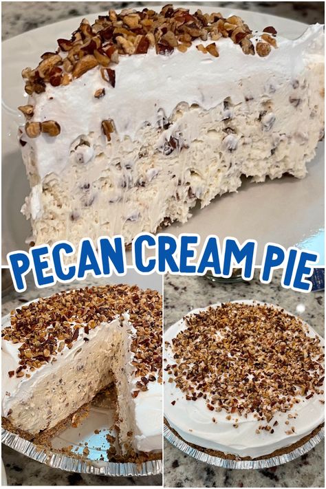 Pecan Cream Pie Recipe, Pecan Cream Pie, Easter Deserts, Pecan Pie Crust, Simply Stacie, Princess Pinky Girl, Icebox Pie, Cream Cheese Pie, Pinky Girl