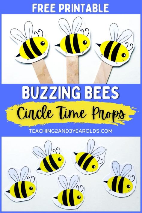 Add these bee theme circle time props to your bug theme this spring. Toddlers and preschoolers can hold their bee sticks while singing bee songs! #bees #bugs #insects #printable #props #circletime #music #literacy #toddler #preschool #teaching2and3yearolds Bee Songs, Circle Time Props, Circle Time Printables, Bee Games, Origami Paper Flowers, Bug Activities, Insects Preschool, Butterflies Activities, Bugs Preschool