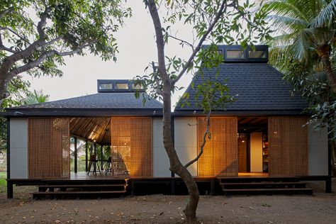 Mumbai Artist Retreat / Architecture BRIO | ArchDaily Retreat Architecture, Artist Retreat, Movable Walls, Timber Slats, Temporary Structures, Asian Architecture, Studios Architecture, Tropical Climate, Structural Engineering