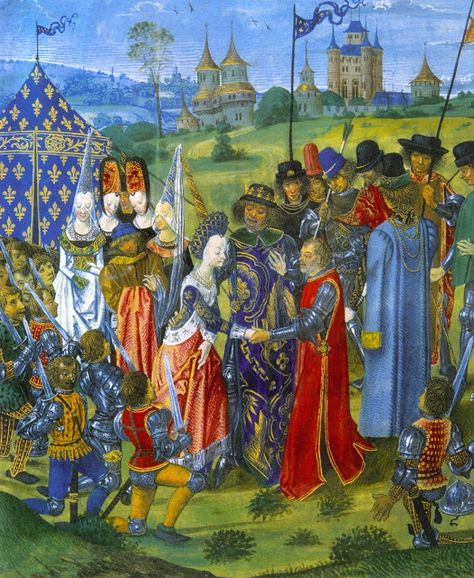 The Marriage of Catherine of Valois and Henry V of England in 1420 Catherine Of Valois, House Of Plantagenet, Henry V, Empire Romain, Wars Of The Roses, Medieval Life, Medieval World, Medieval Manuscript, English History