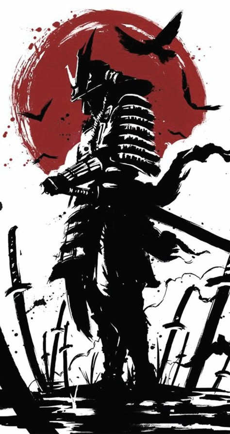 Samurai Drawing, Samurai Warrior Tattoo, Guerriero Samurai, Sentimental Art, 1366x768 Wallpaper Hd, Japanese Art Samurai, Samurai Tattoo Design, Samurai Wallpaper, Ninja Samurai