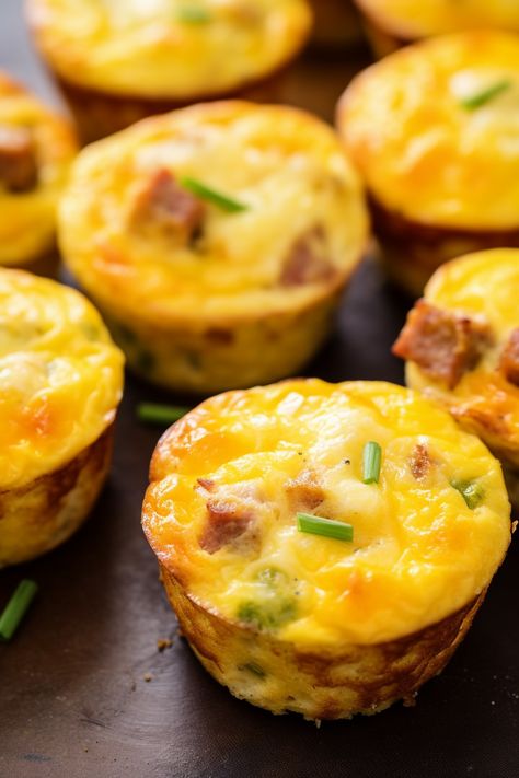 Cheesy Sausage And Egg Muffins Sausage Muffins Breakfast, Egg And Sausage Muffins, Sausage Egg And Cheese Muffins, Sausage And Egg Muffins, Sausage Egg Cheese Muffins, Sausage Muffin, Sausage Cheese Muffins, Breakfast Casserole Muffins, Sausage Breakfast Muffins