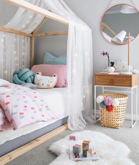 15+ Girl Bedroom Ideas 5 Year Old, Childrens Bedroom Hanging Decorations #GirlsBedroom: It looks great like? You think your teen girl is gonna like it? Ikea Teenage Girl Bedroom, Small Room Girl, Modern Girls Rooms, Toddler Bedroom Girl, Cute Bedroom Ideas, Girl Bedroom Designs, Toddler Bedrooms