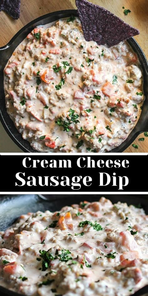 Cream Cheese Sausage Dip, Cheese Sausage Dip, Dip With Sausage, Sausage Cream Cheese Dip, Cream Cheese Sausage, Sausage Cream Cheese, Super Bowl Snacks, Best Dip Recipes, Cheese Dips