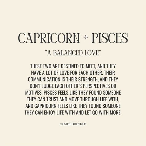 Capricorn Love Compatibility + What Works 💚 #Listentothevirgo Pieces And Capricorn Relationship, Pieces And Capricorn, Capricorn And Pisces Couple, Pisces And Capricorn Relationships, Capricorn Wallpaper, Capricorn Love Compatibility, Capricorn And Pisces, Capricorn Relationships, Capricorn Compatibility