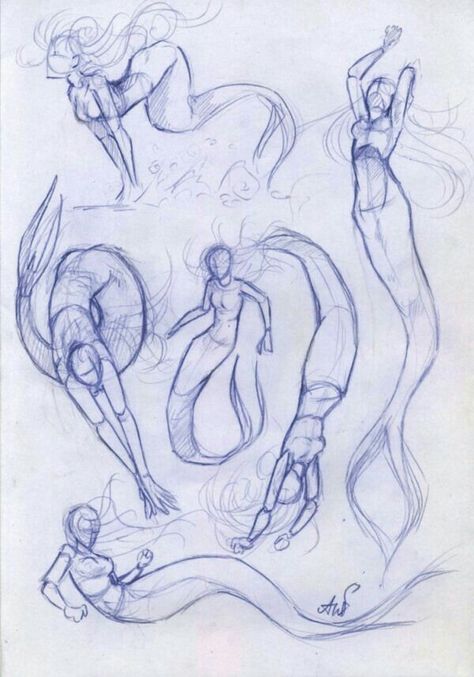 Mermaid Sketch, Mermaid Pose, Mermaid Drawings, Concept Art Drawing, Mermaid Art, Hand Art Drawing, Book Art Drawings, Art Tutorials Drawing, Sketchbook Art Inspiration