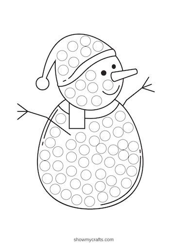 Snowman Dot Art, Dot Marker Worksheets, Snowman Activity Preschool, Snowman Dot Painting, Winter Dot Marker Printables Free, Winter Dot Painting Free Printable, Snowman Worksheets Preschool, Snowman Template Free Printable, Snowman Worksheet