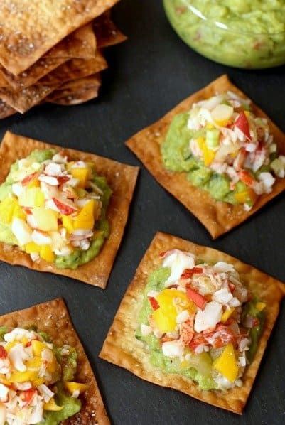 Lobster Wontons | Easy Appetizer Recipe + New Years Eve Food Idea Lobster Wontons, Lobster Appetizers, Lobster Tacos, Easy Delicious Appetizers, Salad With Mango, New Years Appetizers, Lobster Salad, Wonton Recipes, Lobster Recipes