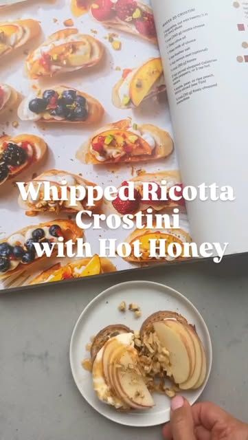 Sonja Overhiser on Instagram: "✨ WHIPPED RICOTTA CROSTINI from the A Couple Cooks cookbook with @feelgoodfoodie !  This is your sign to cook with a long distance friend! Comment "Book" for more 🩷

Our friend Yumna lives in Michigan (also a cookbook author of The Feel Good Foodie Cookbook!). It was SO much fun to have a virtual cooking date to whip up these DELICIOUS crostini with Calabrian chili hot honey :) 

Our new book is all about making cooking together a delicious experience with people you love, whether they're a partner, a friend, or a family member. It doesn't matter if you're miles apart: try cooking the same recipe together! 

This recipe is so simple! The only ingredients you need: 
Ricotta
Olive oil
Milk
Salt
Crusty bread
Honey
Calabrian chilis or hot sauce
Fruit of choice
P Cooking Date, Feel Good Foodie, Ricotta Crostini, Whipped Ricotta, A Couple Cooks, Long Distance Friends, Calabrian Chili, Couple Cooking, Hot Honey