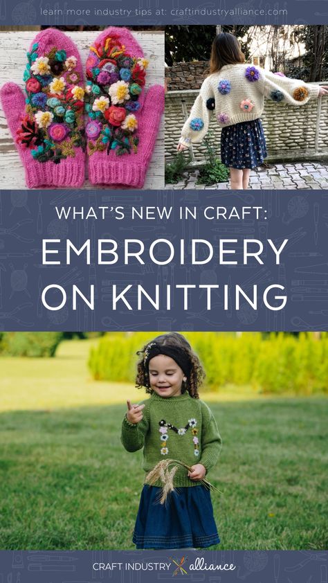 Embroidery On Knits Tutorials, Embroidered Sweaters For Women, Embroidery On Knitted Items Tutorial, Embroidering On Knitting, Embroidery On Wool Sweater, Embroidery On Knitting Ideas, Wool Embroidery On Knitting, Embroidery On Knitted Items, Knitted Embellishments