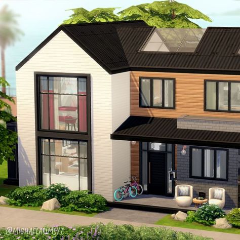 Michaela Sims | Sims 4 Builder ✨🇨🇿 on Instagram: "Family Modern Farmhouse 🌳 A spacious home for a family of 5 sims with a quite big backyard! Apart from the master bedroom, there is one infant room, one toddler room and one kid room. Plus an office for the parents downstairs! 🌳 San Sequoia 🌳 30x20 🌳 $94,625 🌳 Origin ID: michaelasimsyt 🌳 Speed build on my YT channel, link in bio ✦ EP: Growing Together, Island Living, Seasons, Cats and Dogs, City Living, Get to Work ✦ GP: Dream Home Decora Sims 4 Exterior, San Sequoia, Sims 4 Family House, Sims 4 Modern House, Living Room Sims 4, Sims 4 City Living, Sims 4 House, The Sims 4 Lots, Modern Family House