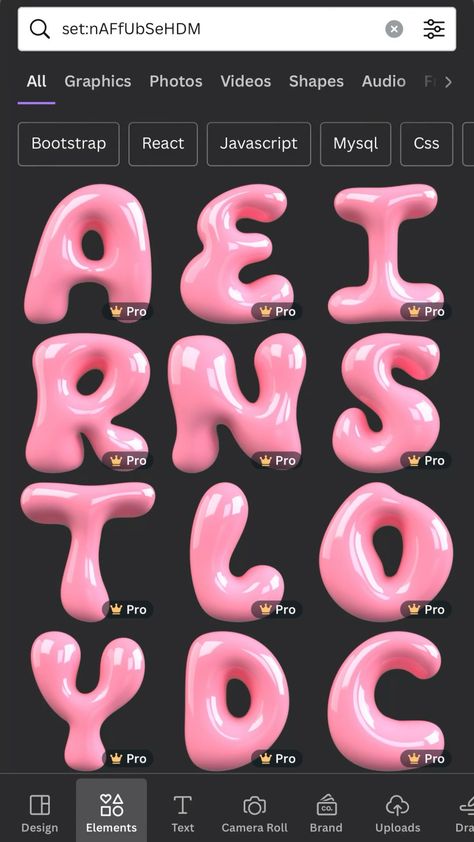 Fonts Alphabet Canva Typography Element, Canva Word Elements, Cute Font Canva, Canva Letter Element, Canva Sets, Funky Logo, 3d Fonts, Canva Pro Elements, Candy Letters