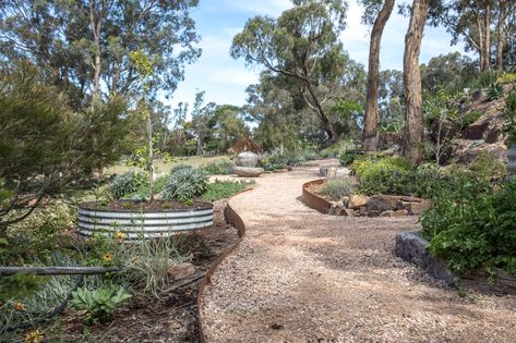 Corten Steel Edging, Landscape Design Melbourne, Australian Garden Design, Steel Edging, Bush Garden, Australian Native Garden, Australian Garden, Garden Steps, Diy Backyard Landscaping