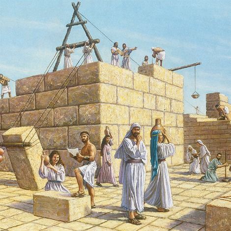 Israelites rebuild the temple in Jerusalem Rebuilding The Temple, Bible Mapping, Spiritual Paintings, Church Pictures, Bible Images, Bible Illustrations, Bible Pictures, Biblical Art, Childrens Church