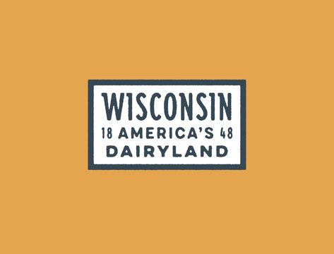 Classic State Wisconsin Patch by Zac Jacobson on Dribbble Americana Design, Vintage Wisconsin, Cedar Wood, Patch Design, Wisconsin, Global Community, Creative Professional, Whiskey, Typography