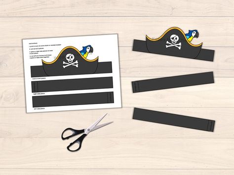 Paper Crown Template, Pirate Captain Costume, Purim Ideas, Kids Birthday Crafts, Pirate Themed Birthday Party, Captain Costume, Pirate Themed Birthday, Crown Template, Pirate Captain