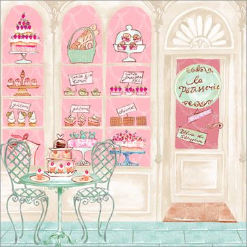 Patisserie Illustration, Bakery Painting, Coquette Aesthetic Wallpaper, Bakery In Paris, Art Parisien, Stationery Products, Unique Top, Advent Calendars, Oui Oui