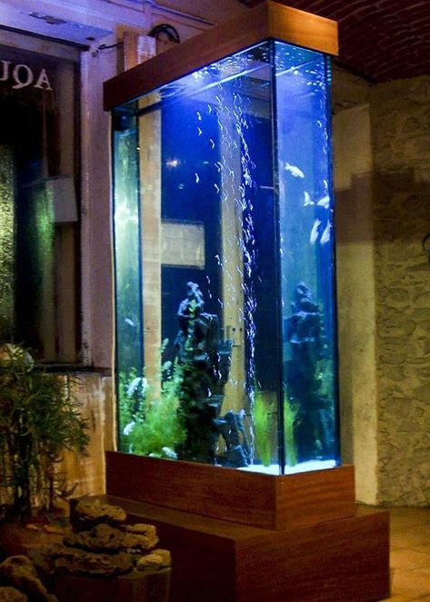 Home Fish Tank Ideas, Modern Fish Tank, Aquarium Design Ideas, Modern Aquarium, Fish Tank Table, Home Fish Tank, Fish Tank Wall, Fish Tank Ideas, Wall Aquarium