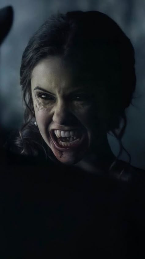 Vampire Faces, Katherine Pierce 1864, Young Nina Dobrev, Katherine And Elena, Katherine Petrova, Vampire Diaries Outfits, Tvd Aesthetic, Vampire Diaries Poster, Katerina Petrova