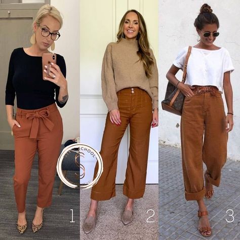 #windowshopping Rust Pant Outfits - Which one is your favourite: 1, 2 or 3? 🧡🧡🧡 #stylemama #stylecoaching #styleideasdaily #styleinspo #styleinspiration #styleinspire #style #falloutfit #casualoutfitideas #workoutfit #workoutfitideas #workoutfitideasforwomen #stylecoach #stylecoaching #styleschool #styletraining #onlinetraining #colourtraining #imagecoach #letsglow #stylemanagement #styleideas Rust Pants Outfit, Rust Pants, Choose An Outfit, Pant Outfits, Winter Pants Outfit, Management Styles, Which One Are You, School Fashion, Online Training