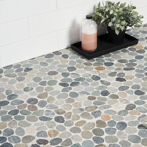 Pebble Mosaic Tile, Shower Floors, Pebble Floor, Pebble Tile, Outdoor Designs, Shower Floor Tile, Mosaic Floor, Pebble Mosaic, Ivy Hill Tile