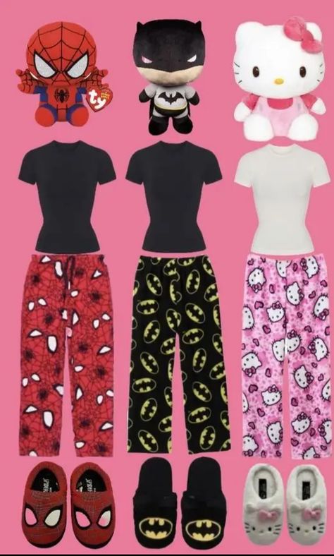 Cute Matching Pj Pants, Matching Batman Pants, Matching Pjs Spiderman, Hello Kitty Pants Matching, Spiderman Pyjama Pants, Pjs Outfits Couple, Spider Man Pants Pjs, Matching Couple Outfits Pjs, Spiderman Pjs Women