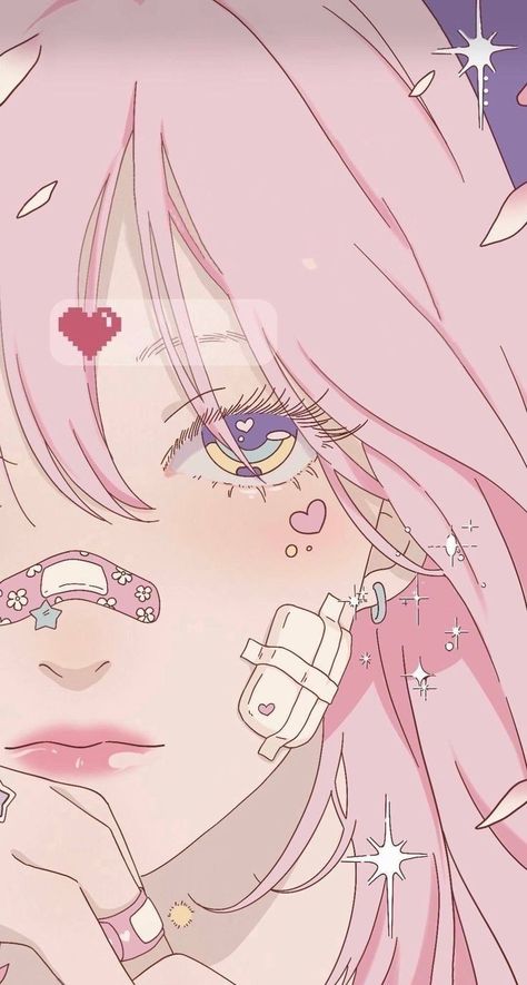 Pink Manga Wallpaper Desktop, Pink Wallpaper Asthetics Cute, Kawaii Watch Face, Kawaii Matching Wallpaper, Pink Anime Wallpaper Desktop, Pink Asthetics Wallpaper, Pink Phone Wallpaper, Free Cartoon Characters, Pink Wallpaper Ipad