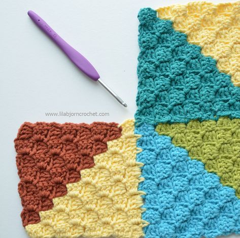 How to join as you go in C2C (corner-to-corner) crochet. By www.lillabjorncrochet.com Ripple Stitch Blanket, Crochet Blanket Ideas, Corner To Corner Crochet Pattern, Baby Blanket Crochet Pattern Easy, C2c Crochet Pattern Free, C2c Crochet Blanket, Ripple Stitch, Stitch Blanket, Corner To Corner Crochet