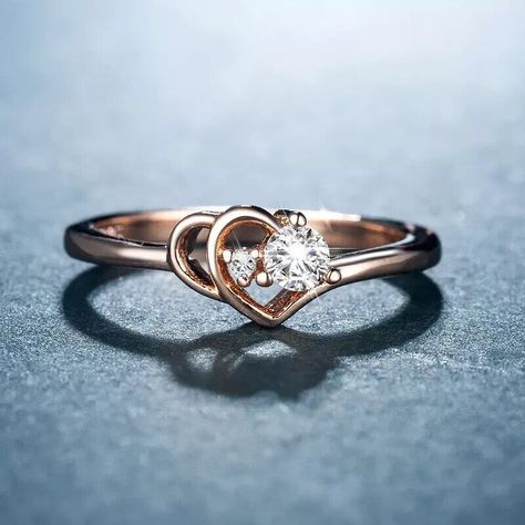 Stunning women's engagement and wedding rings in various carat weights and designs! Lab-created diamonds in beautiful rose gold plated settings. 💍✨ #EngagementRings #WeddingRings #LabDiamonds Fashion Rings Silver, Cute Wedding, Engagement Party Wedding, Rose Gold Heart, Trendy Ring, Party Rings, Luxury Rings, Size 10 Rings, Minimalist Rings