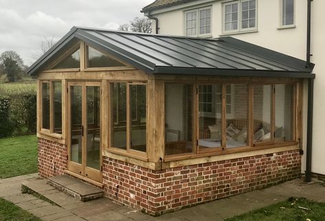 Timber Frame Orangery, Timber Conservatory Ideas, Timber Frame Conservatory, Wooden Conservatory, Timber Conservatory, Wooden Extension, Sunroom Extension, Orchard Ideas, Timber Frame Extension