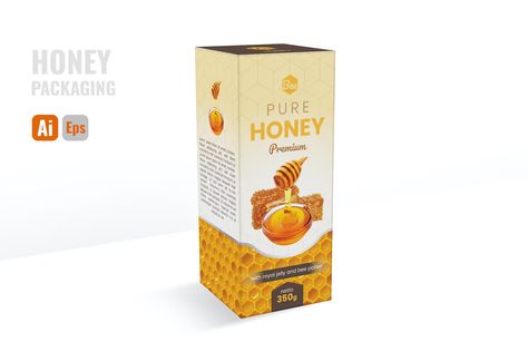 Honey Box Packaging, Graphic Templates - Envato Elements Honey Box Packaging, Honey Products Packaging, Honey Box Packaging Design, Honey Packaging Design Boxes, Honey Packaging Design, Organic Honey Packaging, Premium Honey Packaging, Honey Labels, Box Packaging Templates