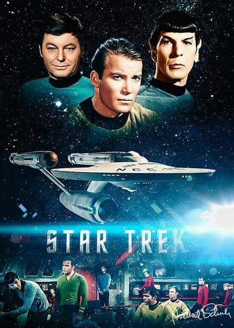 Star Trek TOS poster. Star Trek Pin, Star Trek Gifts, Star Trek Tv Series, Star Trek Crew, Star Trek Wallpaper, Star Trek Poster, Star Trek Cast, Star Trek 1966, Star Trek Captains