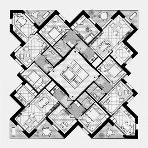 Atelier Abraha Achermann | Frohburg Residential Plan, Residential Building Plan, Residential Architecture Apartment, Hotel Design Architecture, Building Design Plan, Hotel Floor Plan, Hotel Floor, Plans Architecture, Modern Architecture Building