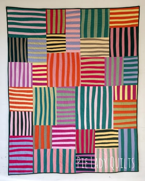 Solid Fabric Quilts, Rio Linda, Colors Of The World, Patchwork Inspiration, Improv Quilting, Abstract Quilt, Solid Quilt, Striped Quilt, Strip Quilts