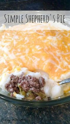 Supper Recipes Easy, Healthy Hamburger Meat Recipes, Hamburger Meat Recipes Easy, Simple Pie, Easy Supper Recipes, Shepherds Pie Recipe, Easy Meat Recipes, Love Simple, Shepherd's Pie