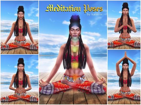 KatVerseCC's Meditation Poses 4 Poses, Meditation Poses, Sims 4 Downloads, Sims4 Cc, Sims Community, Sims 4 Cc Finds, Male Poses, Cc Finds, The Sims Resource