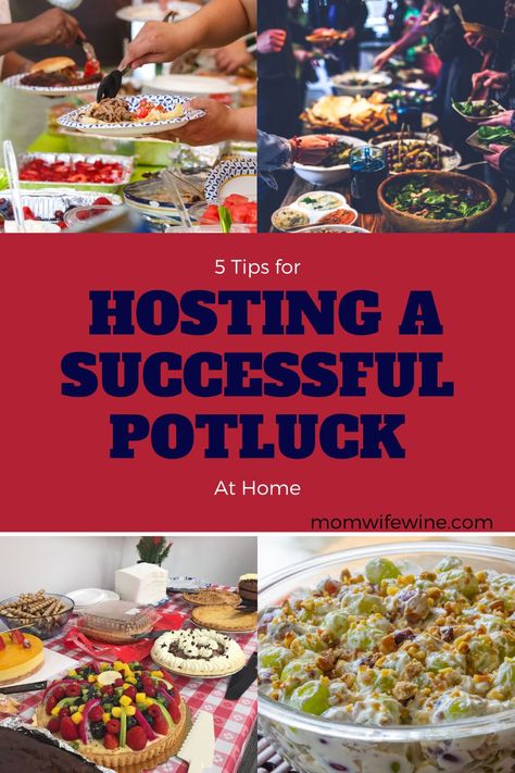 5 Tips for Hosting a Successful Potluck at Home how to host a potluck at home, hosting a potluck, hosting a pot luck, pot luck, planning the perfect potluck, stress free potluck, memorial day, cook out, party planning, 4th of July, July 4th, independence day pot luck #potluck #potlucktips #stressfree #memorialday #4thofjuly #cookout How To Host A Potluck Party, Potluck Checklist, How To Plan A Potluck Party, Potluck Themes Dinner Parties, Pot Luck Themes For Work Fun, Potluck Themes, Lemonade Slush, Open House Parties, Disposable Bowls