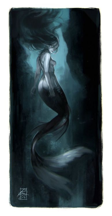 Awesome Digital Art Dark Mermaid, Mermaid Artwork, Fantasy Mermaids, Siren Mermaid, Mermaid Drawings, Mermaid Tattoo, Mermaids And Mermen, Mermaid Art, A Mermaid